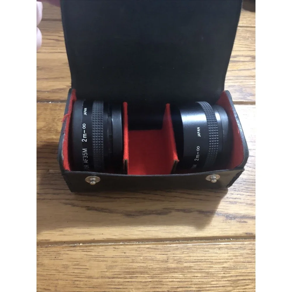 Amcam 508 Telephoto & Wide Angle Lens Kit for Canon AF35M - With Case & Covers